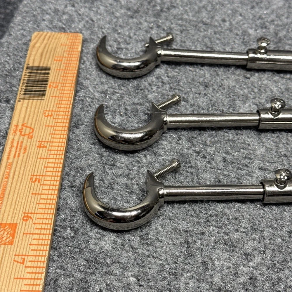 Curtain Brackets  Adjustable Closet Hanging Rod   Round Rod  Shower   Lot Of‎ 3